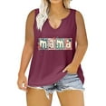thumbnail image 2 of BLTIBY 2025 Mama Shirts for Women Mothers Day Mommy Mom Graphic Sleeveless V Neck T Shirts Casual Pullover Tops Tee Gifts Wine 2 XXL, 2 of 4