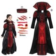 thumbnail image 2 of Vestido de vampiro para niñas, disfraz de novia fantasma gótica, disfraz de vampiro, diablo y murciélago para Halloween, ropa de carnaval vampírica, 2 of 4