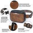 thumbnail image 5 of HKCLUF Belt Bag for Women Vegan Leather Mini Belt Bag With Adjustable Strap Unisex Triple Zip Small Cross Body Fanny Pack, 5 of 8