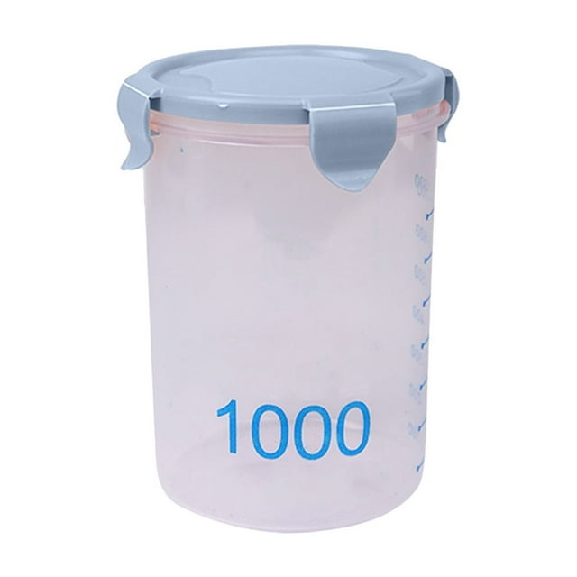 SDNall avec Pots de Rangement Ronds Gradués Pots Scellés Pots en Plastique Cuisine avec Couvercles Pots à Collation Pots de Rangement pour Grains Pots de Rangement Yogourt Fromage Pots à Gâteau