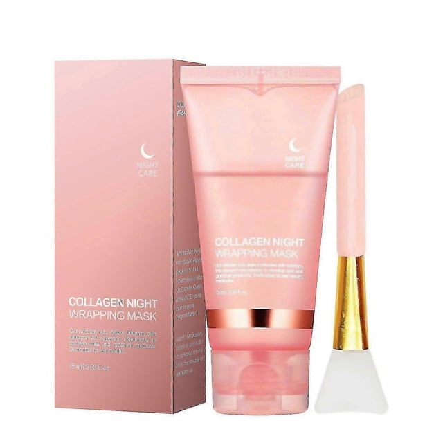 For Collagen Night Wrapping Peel Off Facial Mask With Jelly Brush Firming Nourishing Antifine Lines
