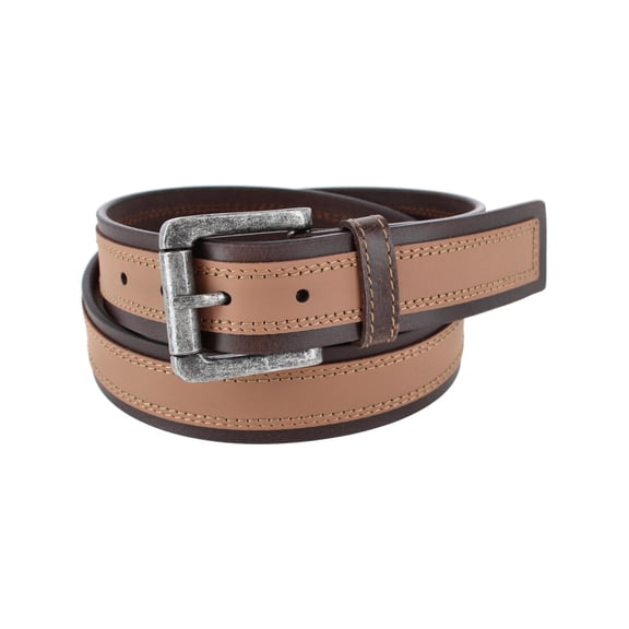 Wrangler 38mm Tumbled Leather with Contrast Center Belt (Men)