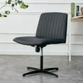 thumbnail image 6 of BSHTI Black High Grade Pu Material. Home Computer Chair Office Chair Adjustable 360 ° Swivel Cushion Chair With Black Foot Swivel Chair Makeup Chair Study Desk Chair. No Wheels, 6 of 20