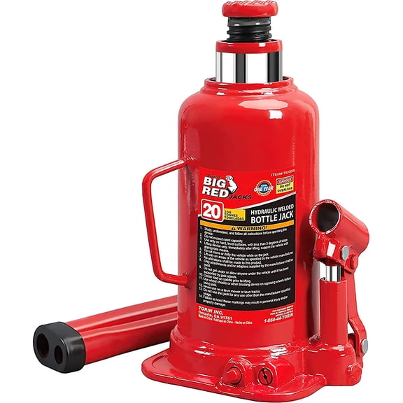 HPDMC Hydraulic Bottle Jack - 20 Ton (40,000 lb) Capacity - Heavy Duty Truck Jack with Extension - 9-7/16" to 17-5/8" Lift Range,Red