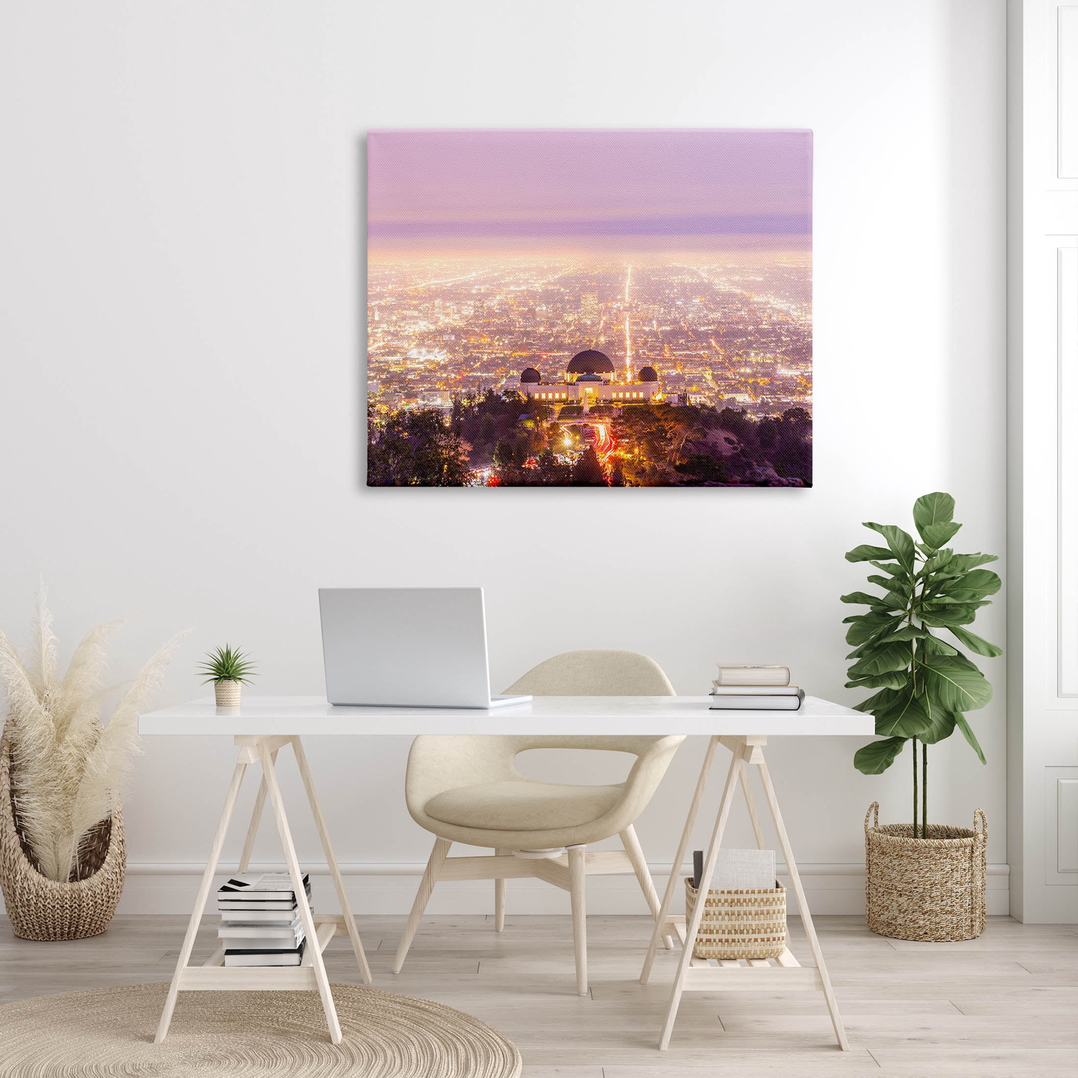 Dome Landmark Overlooking Cityscape Town & City Graphic Art Gallery Wrapped Canvas Print Wall Art