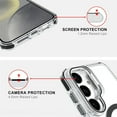 thumbnail image 3 of Dteck Samsung Galaxy S24 Clear Case with Camera Cover Stand,Military Grade Protection Compatible with MagSafe Slim Shockproof Magnetic Case Cover for Samsung Galaxy S24 ,Black, 3 of 6