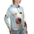 thumbnail image 6 of Daiia Puppy Licks Nose Pattern Women's Fashion Hoodies & Sweatshirts with Kangaroo Pocket Hooded Sweatshirt with Eye-catching Drawstrings-Small, 6 of 7