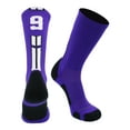thumbnail image 2 of Purple/White Player Id Crew Number Socks (#99, Large), 2 of 2