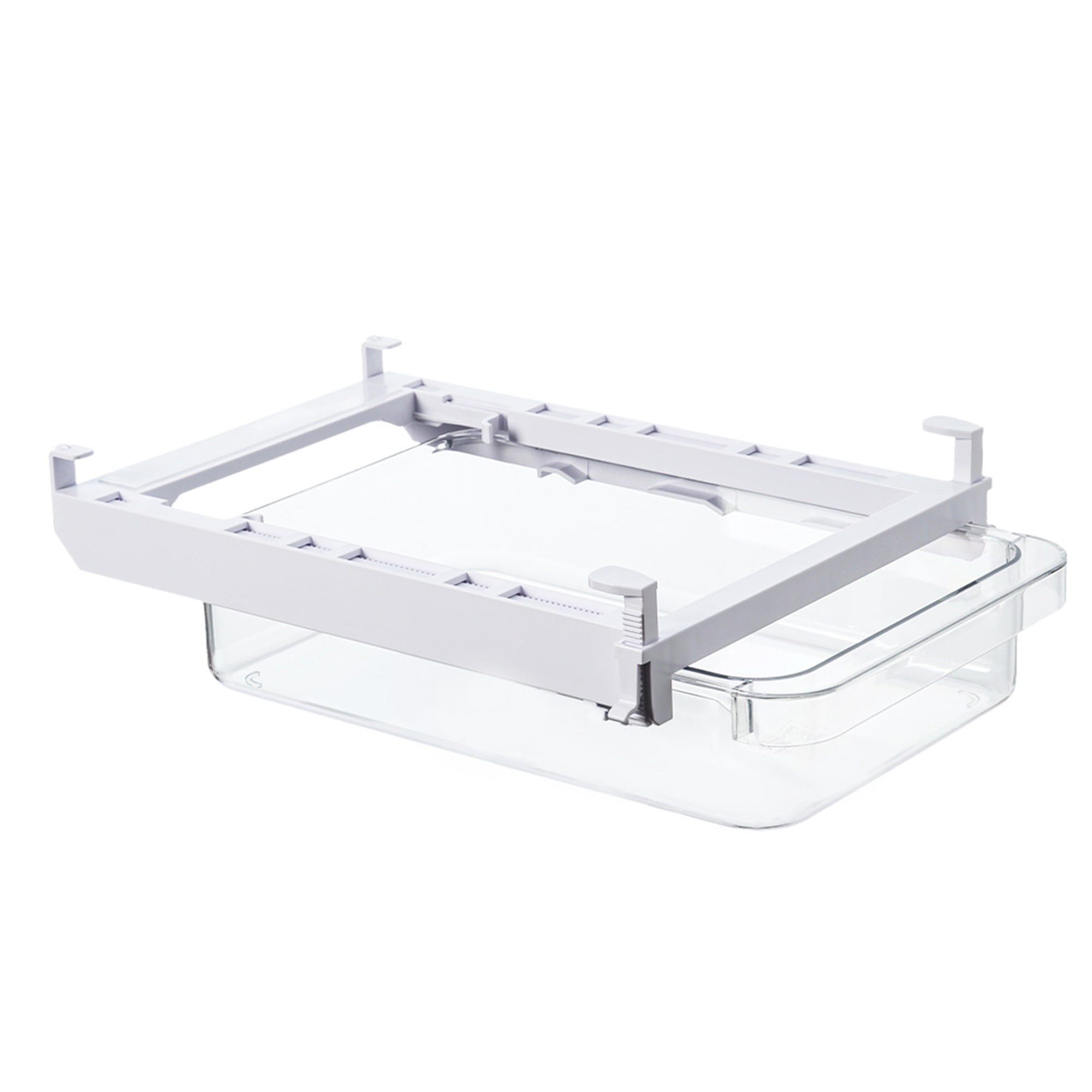 Mainstays Clear Under-Shelf Drawer Organizer, Pull-Out Storage Box for Refrigerator or Cabinet
