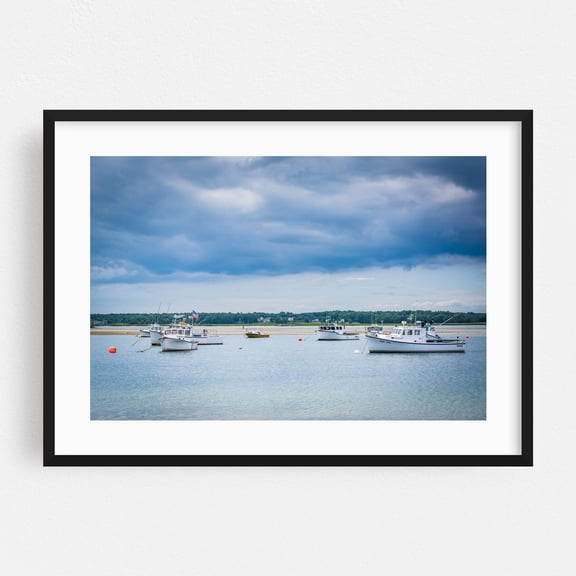 Boating Hampton Harbor No. 2 - Hampton New Hampshire Photography Black Framed Wall Art Print 16 x 24 inches