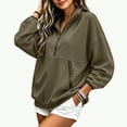 thumbnail image 5 of Yyeselk Women's Half Zip Sweatshirt Lightweight Stand Collar Sweatshirts for Women Long Sleeve Loose Fit Fall Clothes Army Green XL, 5 of 7