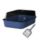 thumbnail image 5 of Caja de arena para gatos, inodoro frontal rebajado para gatos, inodoro portátil antisalpicaduras, caja de arena, lavabo para arena para gatos jóvenes azul, 5 of 8