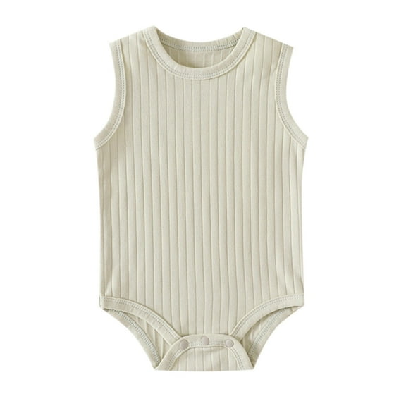 Girls Outfits Solid Color Sleeveless Body Suit Baby Girl Gift for Toddler Boys 18-24 Months