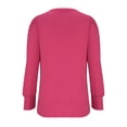 thumbnail image 3 of Sweaters for Women Long Sleeve V Neck Shirts Lightweight Casual Tunic Tops Shrug Shoulder Elegant Clothes Hot Pink,XL, 3 of 6