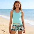 thumbnail image 2 of Shadoumai Girl Swimsuits Tankini with Shorts Two Piece Bathing Suits Adjustable Straps Tummy Control Swimwear, 2 of 7