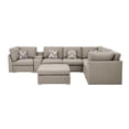 thumbnail image 6 of Miekor Furniture Amira 131.5" Beige Fabric Reversible Modular Sectional Sofa with USB Console and Ottoman W5U615, 6 of 6