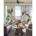 thumbnail image 6 of Botanical Flowers Kitchen Curtains Vintage Rustic White Floral Leaves Cafe Short Curtains for Bathroom Blackout Window Curtain Grommet Small Window Treatment Drapes for Bedroom Living Room 52"x45"x2, 6 of 9
