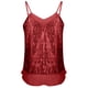 thumbnail image 4 of Moda Casual para mujer sólido Patchword lentejuelas cuello en V Crop Tanks Top señoras Camis chaleco Fridja qr463, 4 of 5