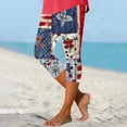 thumbnail image 2 of NSLGXD 250th Anniversary USA Flag Capri Pants for Women Floral American Flag Print Tummy Control High Waisted Stretchy Leggings S-4XL, 2 of 6