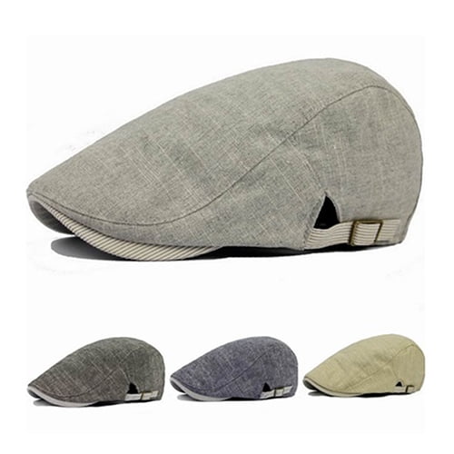 SPRING PARK Unisex Women Men Vintage Cowboy Retro Cotton Cap Duckbill Beret Sunhat Solid Color Casual Hip Hop Flat Hat