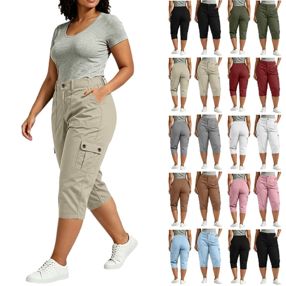Linen Pants Women Summer Solid Color Elastic Loose Plus Size Straight Flowy Trousers Fashion Bohemian Beach Casual Wide Leg High Waisted Pants With Pocket S-5XL