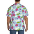 thumbnail image 3 of KLL Strawberry And Flowers Print Men's Shirt Short Sleeve Button Down Summer Cuba Beach Shirts- Large, 3 of 5
