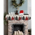thumbnail image 5 of Red Black Grey Christmas Fireplace Mantel Scarf Table Runner, Winter Snowflake Tree Retro Beige Winter Garland Mantel Top Tablerunners Dresser Scarves Cover for Windows Party Living Room 60''x17'', 5 of 6