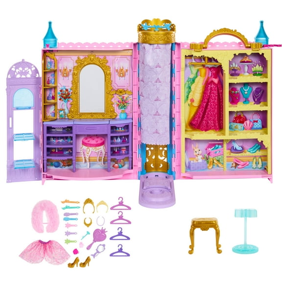 Disney Princess Ready for the Ball Closet Playset with Fashions, Accessories, & Storage