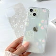 thumbnail image 6 of Compatible with iPhone 13 Case Cute Crystal Clear with Laser Bling Glitter Flower Pattern Design for Women Girls Soft TPU Phone Case Shockproof Protective Cover for iPhone 13, Flower, 6 of 6