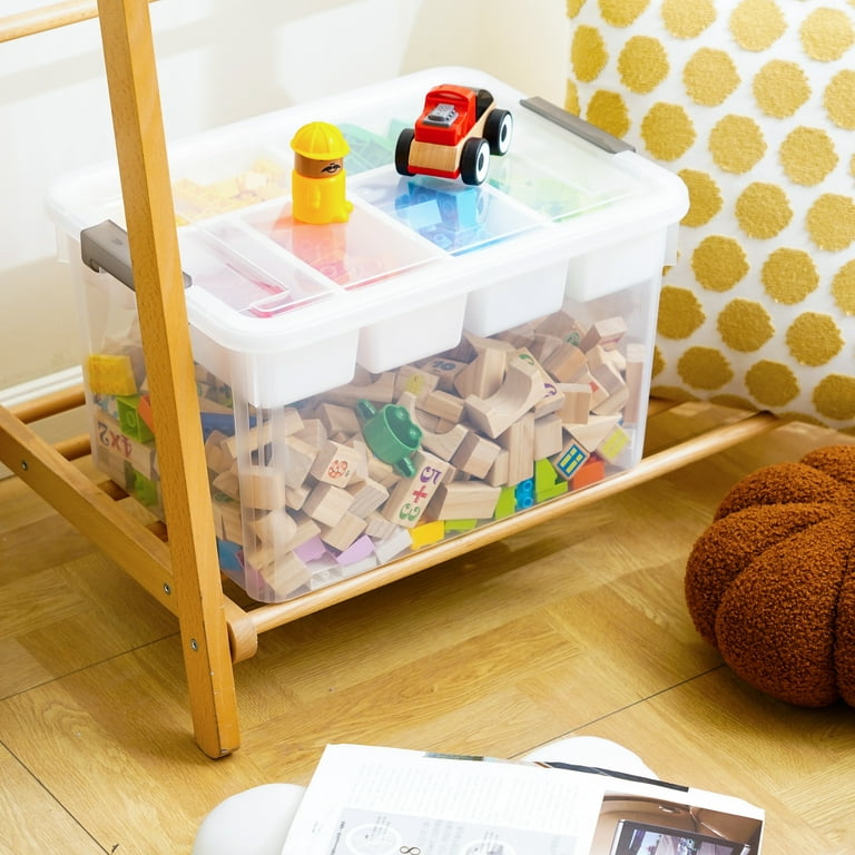 Citylife 5.3 QT 8 Packs Plastic Small Storage Bins with Latching Lids Clear  Storage Box with Handle Stackable Storage Containers for Organizing Toys,  Crafts, Lego, Tools 