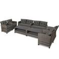 thumbnail image 5 of BLACK JAGUAR 4-Piece Outdoor Patio Furniture Set Rattan Wicker Conversation Sofa Set with Coffee Table, 5 of 6