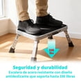 thumbnail image 3 of Taburete plegable con plataforma ajustable y superficie antideslizante, con almohadillas de goma gruesas para uso como taburete para adultos o niños en cocinas y dormitorios (gris), 3 of 10