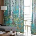 thumbnail image 4 of Teal Yellow Oil Painting Sheer Curtains 63 Inches Length 2 Panels Set, Window Sheer Curtains for Living Room/Bedroom, Contemporary Abstract Art Light Filtering Rod Pocket Curtain 52'' x 63'' x 2, 4 of 7