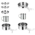 thumbnail image 1 of WHAMVOX Batterie de Cuisine de Camping Portable en Acier Inoxydable Durable, Idéale pour les Activités de Plein Air, Argent, 1 of 8