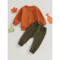 thumbnail image 4 of LMLYSoH Toddler Boys Thanksgiving Outfits Letter Print Long Sleeve Sweatshirts and Solid Color Long Pants 2Pcs Fall Clothes Set, 4 of 9