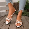 thumbnail image 4 of Eltusu Women Flat Slide Sandals, Breathable Open Toe Summer No Slip Beach Sandals Shoes White Size 9, 4 of 7