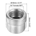 thumbnail image 2 of Uxcell 1/4" NPT Pipe Fitting Cap, 5 Pack Stainless Steel Pipe Cap for DIY, Plumbing, 2 of 6