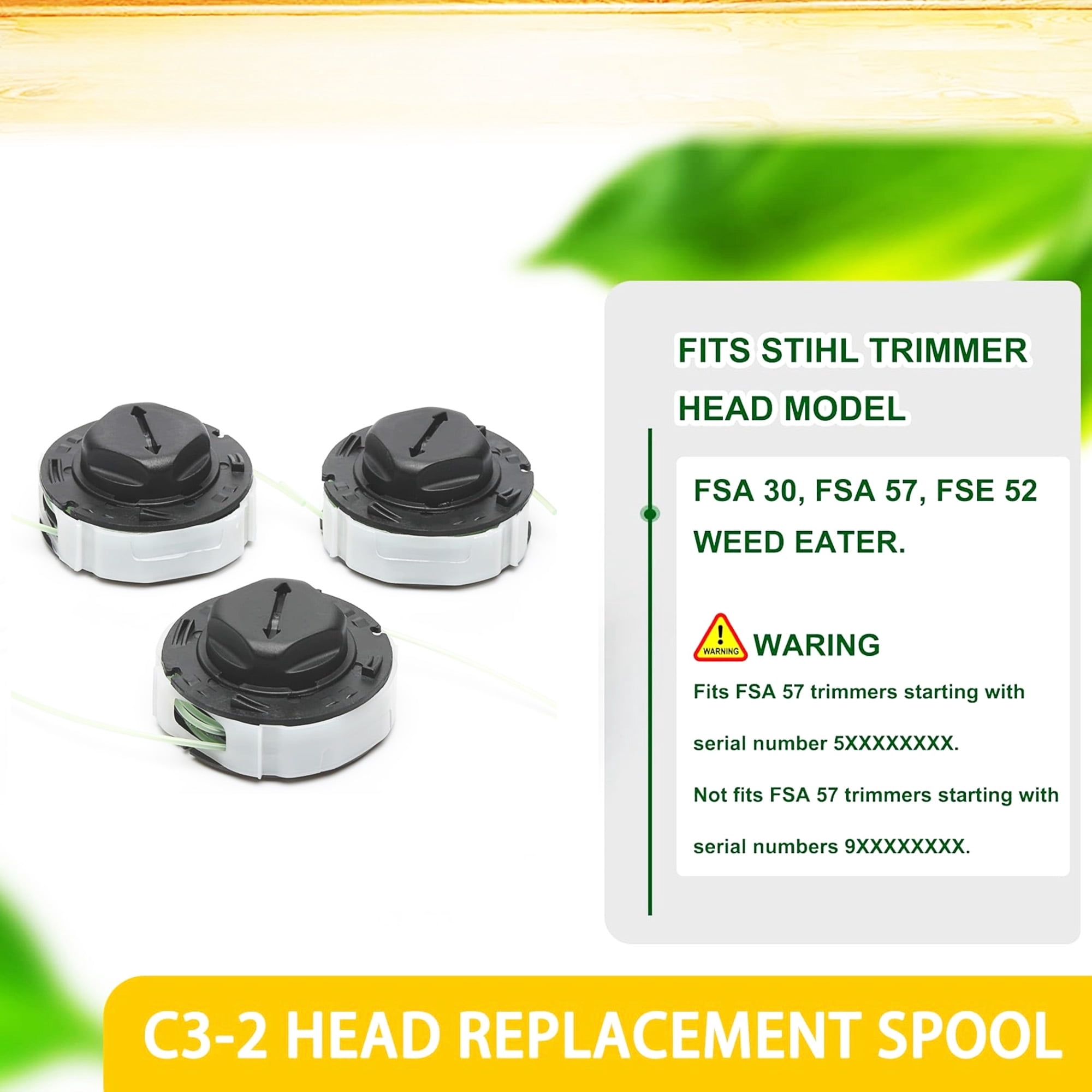 Stihl Weed Eater String 6-Pack C3-2 Trimmer Head Spool Kit For Stihl ...