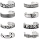 thumbnail image 4 of Paquete de 8 anillos de plata para dedos de los pies para mujeres, juego de anillos de dedo abiertos para niñas adolescentes, anillos para los pies, joyería bohemia para sandalias de verano, play, 4 of 5