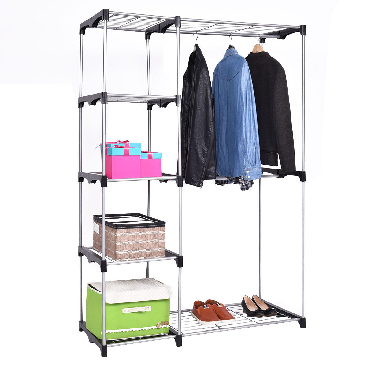 Portable Steel Closet Hanger Storage Rack Organizer - Costway
