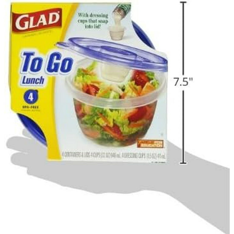 GladWare Design Series Food Storage Containers, 4-Pack - Airtight, Microwave & Dishwasher Safe
