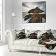 thumbnail image 3 of Designart Cape and Chapel in Spanish Beach - Seashore Photo Throw Pillow - 16x16, 3 of 5
