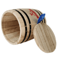 thumbnail image 6 of Yakimoto 1pc Decorative Wooden Storage Barrel Jar with Lid, Rustic Farmhouse Kitchen Countertop Organizer for Grains & Snacks, Moisture Proof Wood Canister, Cool White Elephant Gift Idea, 6 of 10