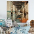 thumbnail image 2 of Designart "Perspective of the Coastal Pier II" Nautical & Beach Print on Natural Pine Wood, 2 of 5