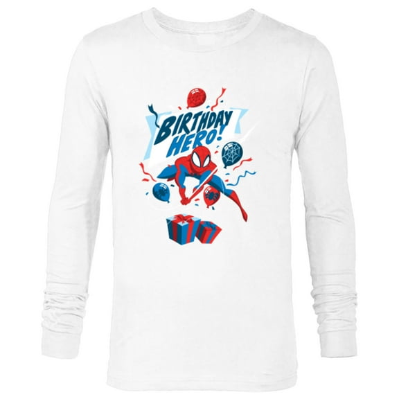 Marvel Spider-Man Birthday Hero - Long Sleeve T-Shirt for Men - Customized-White