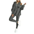 thumbnail image 1 of Ensemble de Chandail à Capuchon et Robe pour Femmes 2025 Pantalons Survêtement pour Femmes Hauts d'Hiver Hommes et Femmes Ensembles de Pantalons Unis pour Femmes Sweat à Capuche et Pantalons de Survêtement Trois Pièces, 1 of 8