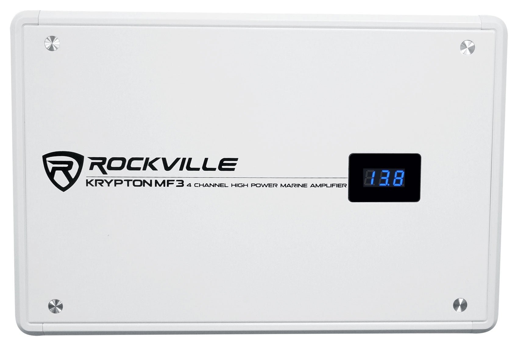 Rockville KRYPTON MF3 1600w Peak 4 Channel Marine Amplifier Boat Amp in White