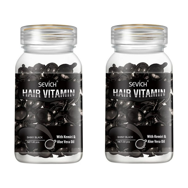 Aceite capilar con aceites esenciales, 30 cápsulas. Aceite capilar con queratina para puntas abiertas. Acondicionador hidratante reparador para cabello seco o dañado de todo tipo. 30 ml por cápsula.