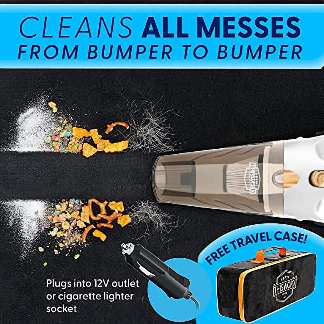 ThisWorx Car Vacuum Cleaner, Handheld Vacuums w/ 3 Attachments, 12v, Auto Accessories Kit - image 3 of 6
