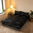 thumbnail image 4 of Fmbmuo King Fitted Sheet Set, Easy-Care 3 Pieces Machine&nbsp;Washable King Size Sheets for Hot Sleepers, 4 of 7
